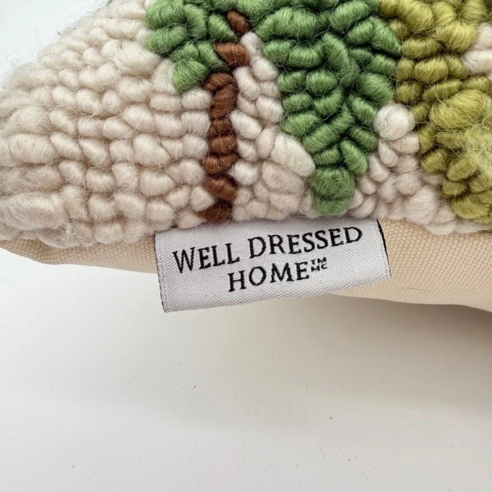 Well Dressed Home Hooked Blue Pumpkin Fall Pillow 12x12 Autumn Decor